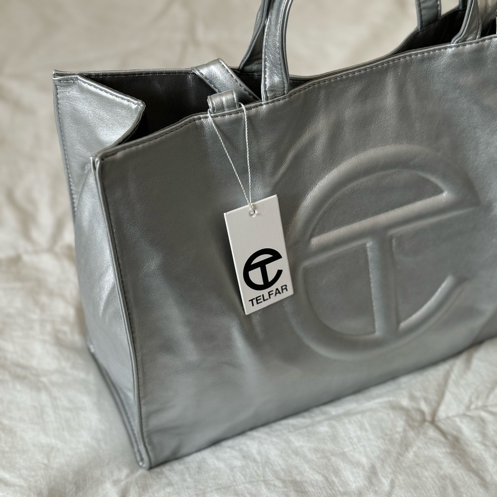Silver Medium Telfar Bag